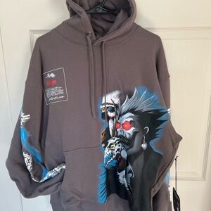 Civil Regime Death Note Graphic Hoodie with Blue and Red Accents